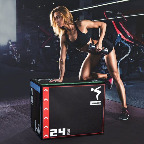 Holleyweb 3 in 1 Foam Plyometric Jump Box - Plyo Jump Box for Training & Conditioning