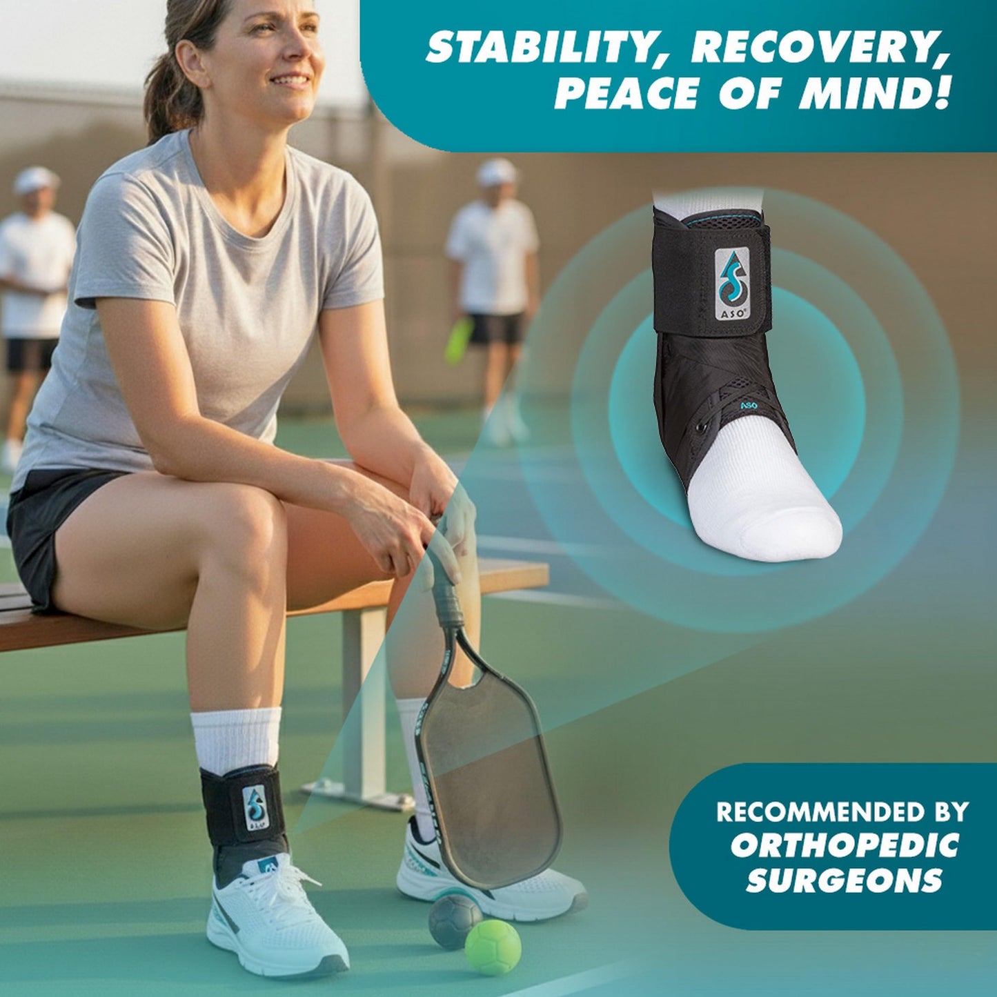 Med Spec ASO Ankle Stabilizer (3X-Large, Black) - Lace Up Ankle Brace for Ankle Sprain and Instability, Orthopedic Ankle Support for Men, Women, Adults, Teens and Kids, Sports Injury Recovery, 264018