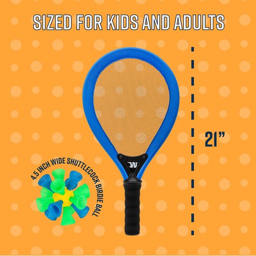 Whackminton - Perfect Racket Game for Adults & Kids - Fun Outdoor Sport for The Backyard, Beach & Lawn - Outdoor Toy