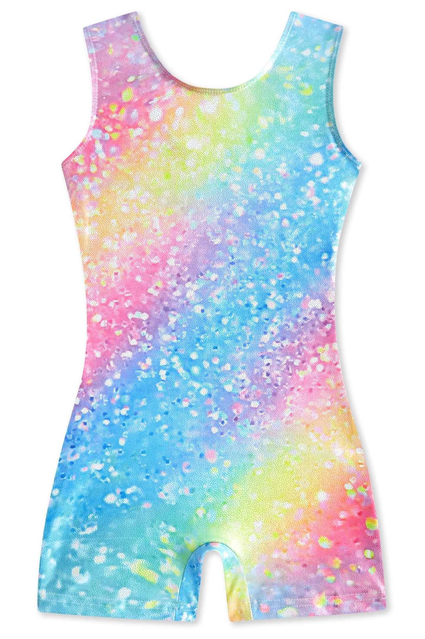 Funnycokid Gymnastics Leotards for Girls Dance Clothes Sparkly Outfits Unitard with Shorts, diamond 01, 7-8 Years