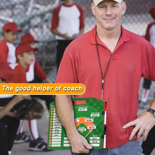 Magnetic Baseball Lineup Board，Baseball Lineup Cards Baseball Lineup Board For Dugout Baseball Accessories 40 Sheets Lineup Cards Baseball Clipboard for Coaches Baseball Coaching Accessories(Green)