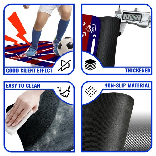 Soccer Training Mat with Adjustable Soccer Trainer - Non-Slip Soccer Training Equipment for Kids Youth to Boost Speed, Strength & Coordination | Soccer Trainer for Indoor/Outdoor Drills