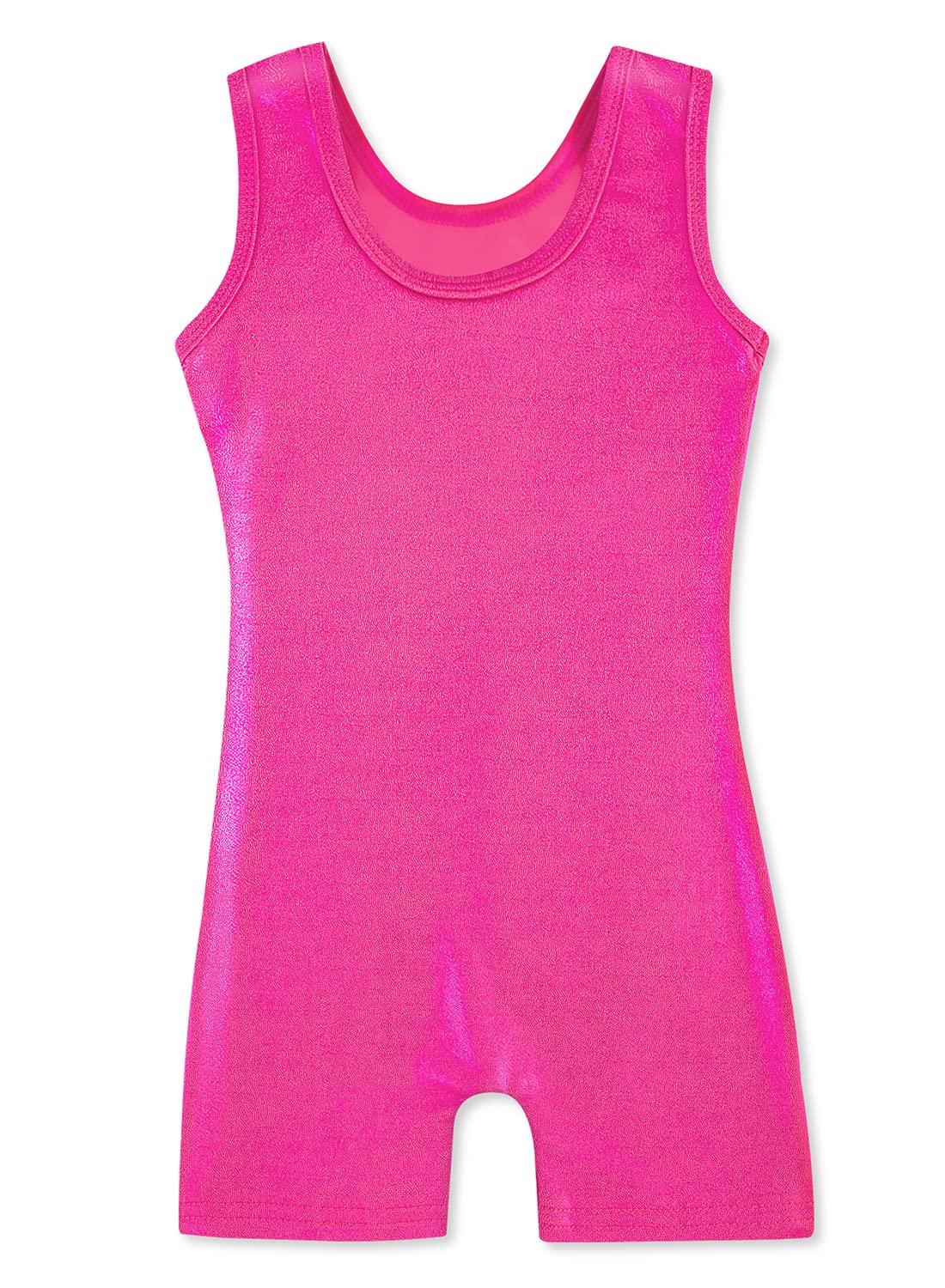 HOZIY Kids Gymnastics Leotards for Girls Size 6-7 Year Old Rose Hot Pink Bodysuits Clothes Clothing Biketards Sleeveless Kid Children Outfits for Tumbling Unitards Athletic Layers