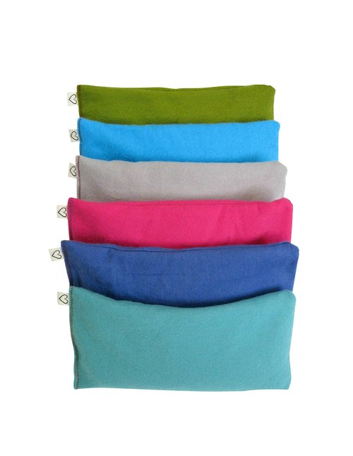 Peacegoods Unscented Organic Flax Seed Eye Pillow - Pack of (6) - Soft Cotton Flannel - Weighted Headache Relief Meditation Yoga Massage Bulk - Children ADHD Adults Stress Relax - Vibrant Colors