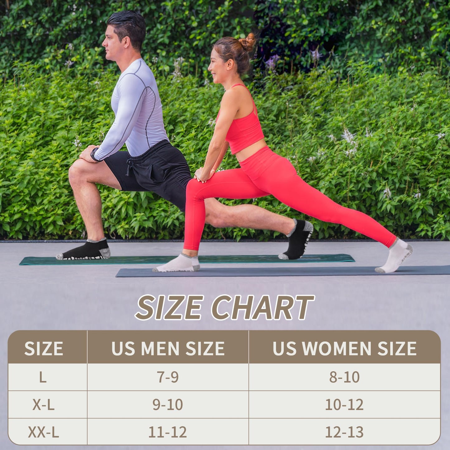 SkiBeaut Pilates Grips Men Women Socks,3 Pairs Unisex Yoga Non Slip Grips Cushion Sticky Barre Hospital Socks for Man Woman,US Size 11-13