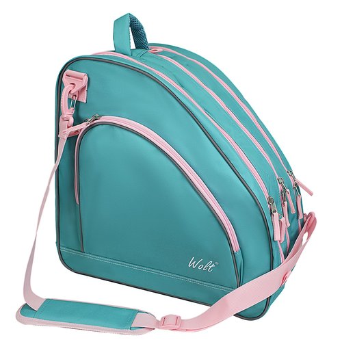 WOLT Ice Skate Bag - Roller Skate Bag, Inline Skate Bag with Adjustable Shoulder Strap for Both Youth and Adults.Mint Green