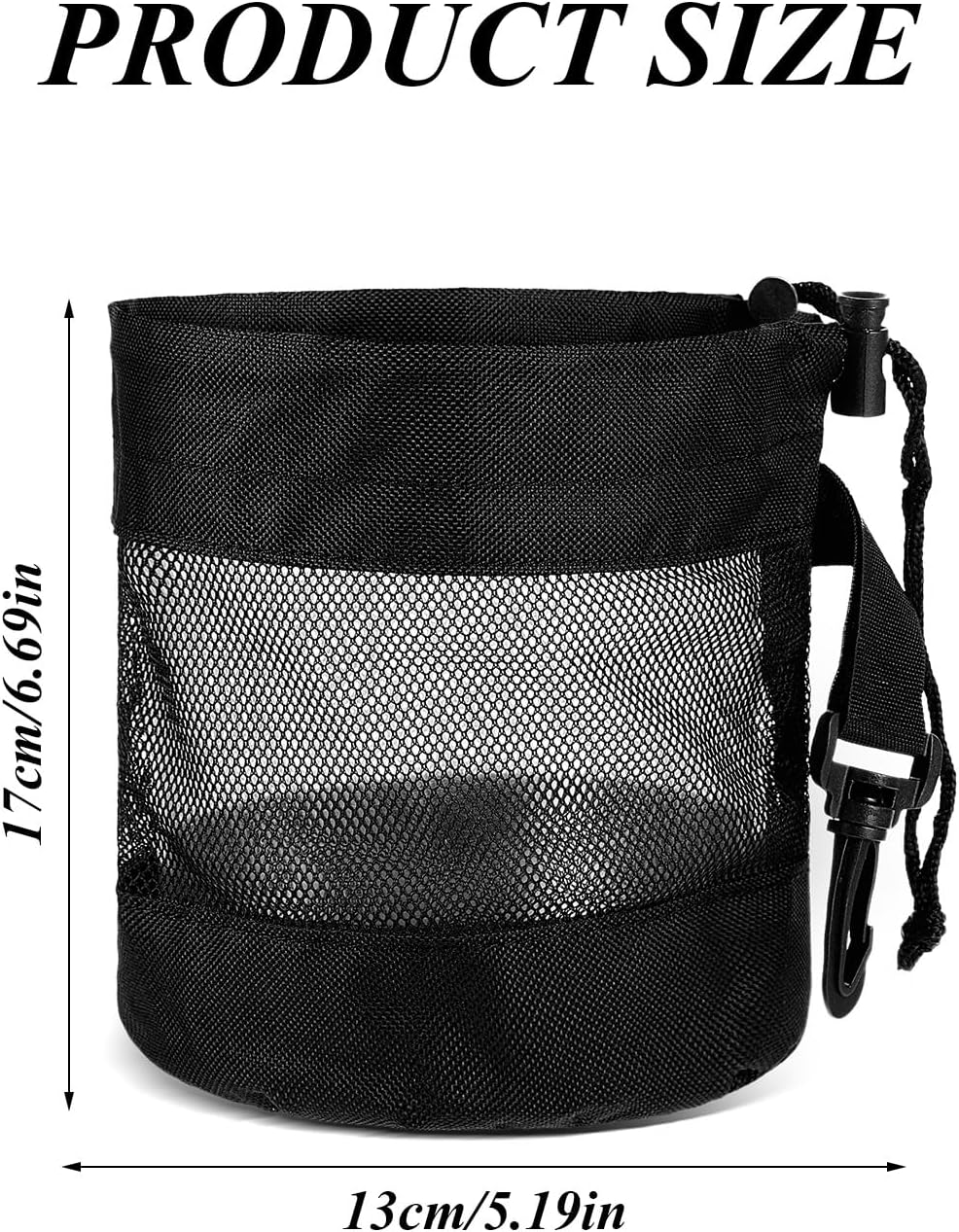 3 PCS Golf Ball Shag Bag, Nylon Shag Bag for Golf Balls, Black Mesh Storage Pouch, Drawstring Ball Pouch for Storing Balls