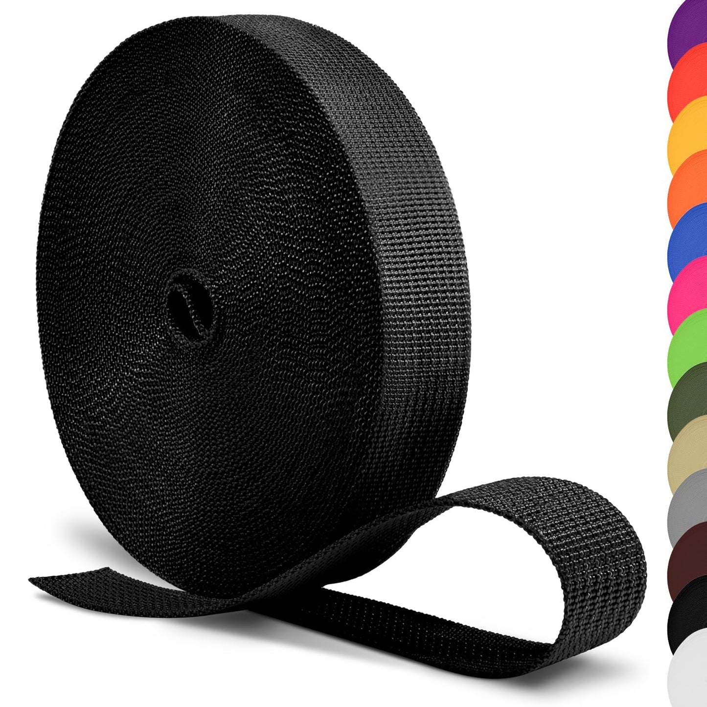 12 Yards Webbing 1 Inch Wide Polypropylene Webbing Strap 1" Webbing Strapping for Bags/Lawn Chair/Pool Solar Cover DIY Crafting