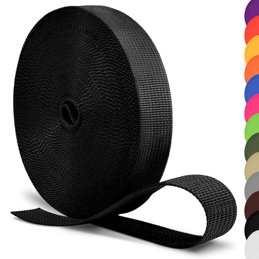 12 Yards Webbing 1 Inch Wide Polypropylene Webbing Strap 1" Webbing Strapping for Bags/Lawn Chair/Pool Solar Cover DIY Crafting