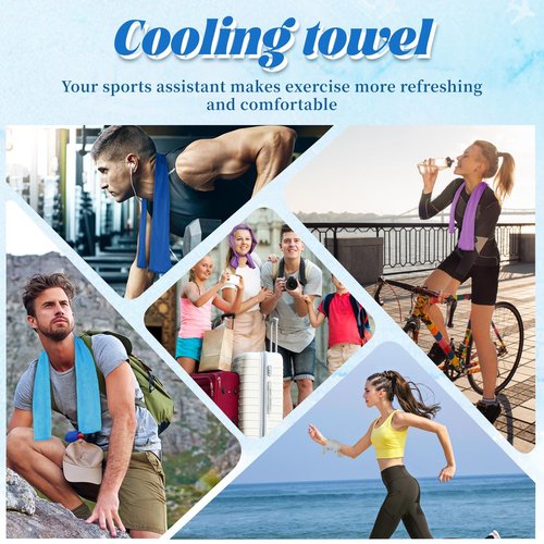 TIANMENSHAN Cooling Towels for Neck, 5 Pack Sweat Towel, （40" X 12"） Gym Towels for Men and Women, Hot Yoga Towels, Cooling Towel for Running Sport Golf