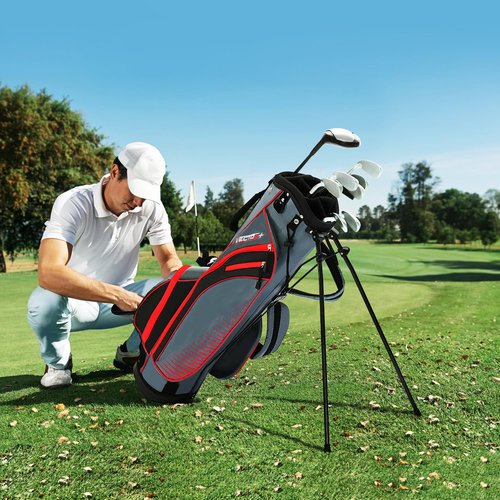 XDriveMax 8 Pieces Complete Unisex Golf Club Set Right/Left Hand for Men Women Includes Stand Bag with Rain Hood, 3# Fairway Wood with Head Covers, 5# Hybrid, 5#, 7#, 9# S# Irons and Putter