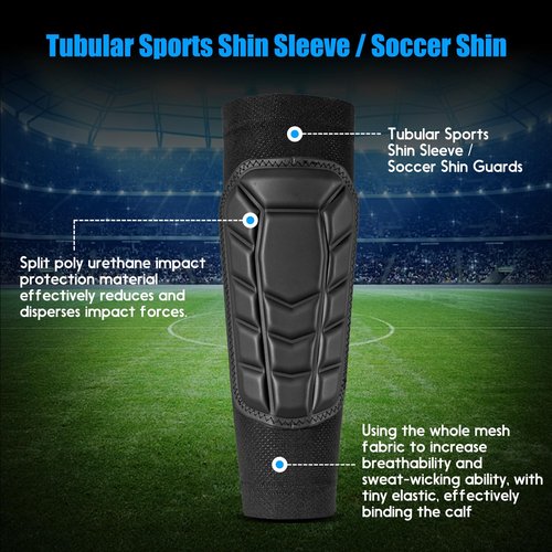 Aegicormy Professional Grade Protective Sleeve Soccer shin Guards, breathableand Comfortable, and are Protective Gear for Kids, Teens and Adults (B- Black, M-Youth Size: Weight 35-50kg/77-110lbs)