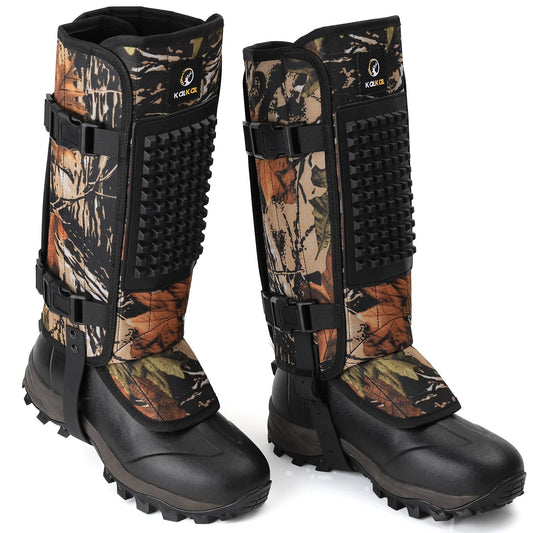 Kalkal Snake Gaiters, 1200D Waterproof Snake Chaps Snake Gaiters for Men Women, Adjustable Snake Bite Protection Snake Guards for Legs Men, Snake Proof Gaiters for Hiking Hunting