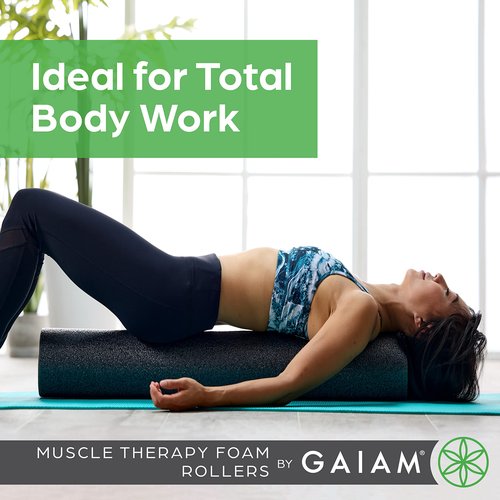 Gaiam Restore Foam Roller for Muscle Massage - 36" Long Foam Roller, Deep Tissue Muscle Massager for Sore Muscles & Stimulation - Total Body Pain Relief, Back, Neck, Foot, Calf, Leg, Arm - Grey