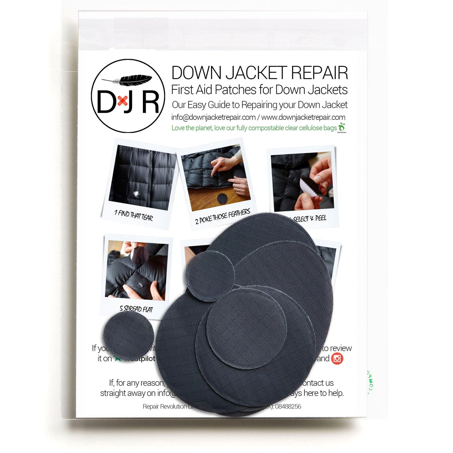 Down Jacket Repair Patches - Self-Adhesive Down Jacket Repair Patches | Waterproof, Tear-Resistant, Pre-Cut Patches | 7-Piece Set for Outdoor Gear, Sleeping Bags & Tents - Dark Gray