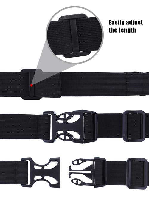JOVITEC 2 Pieces Race Number Belt with 6 Gel Loops for Running Cycling Triathlon Marathon (Black)