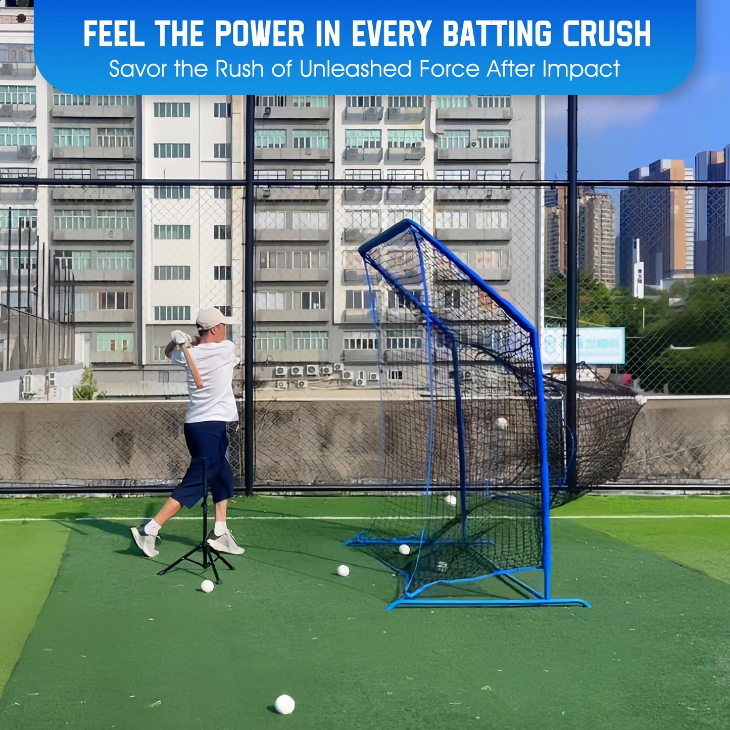 Baseball Softball Net with Blocking System, 6x6ft Batting Cage Practice Net
