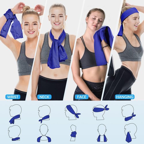 8 Packs Cooling Towels for Neck and Face(40"x 12"), Cooling Towels for Hot Weather, Cooling Wipes, Lightweight Soft Breathable Towels for Yoga, Sport, Workout, Running, Gym, Camping, Fitness