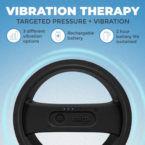 Chirp Wheel Pro Vibrating Massage Roller - 3 Speed Electric Massager for Back Pain Relief & Muscle Therapy, Workout Recovery, Physical Therapy, Yoga Massage | High Density Foam, 8" Black Up to 500 lbs
