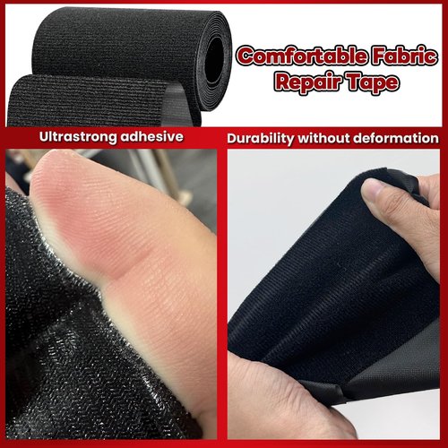 Tikfoam Repair Tape for Fabric, Awning, Tent, Canvas, Sail, Car and Boat Cover, Waterproof Heavy Duty Patch for Tear or Hole, Black