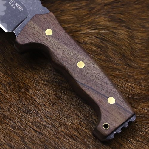 BA-KOR DC53 Steel 38CM (15.2IN) Full Tang 6mm Thick Fixed Knife+Sheath&(5.9IN) Cerium Igniter, Suitable for Outdoor Hunting, Camping, Survival Exploration, EDC