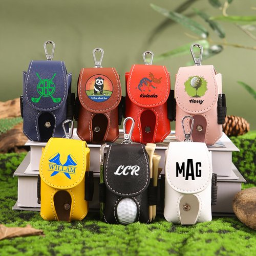 Personalized Golf Ball & Tee Holder – Custom Name Golf Pouch for Men, Portable Golf Accessory Organizer, Golf Gifts for Golfers, Father's Day, Birthday, Christmas (Blue)