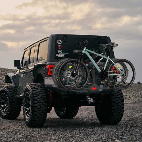 DNYKER Hitch Bike Rack,Wobble Free Smart Tilting Folding Bicycle Car Racks for Standard,Fat Tire E-Bike Rack for Tow Hitch, 2-Bike 200 lbs Capacity, 2 inch Receiver