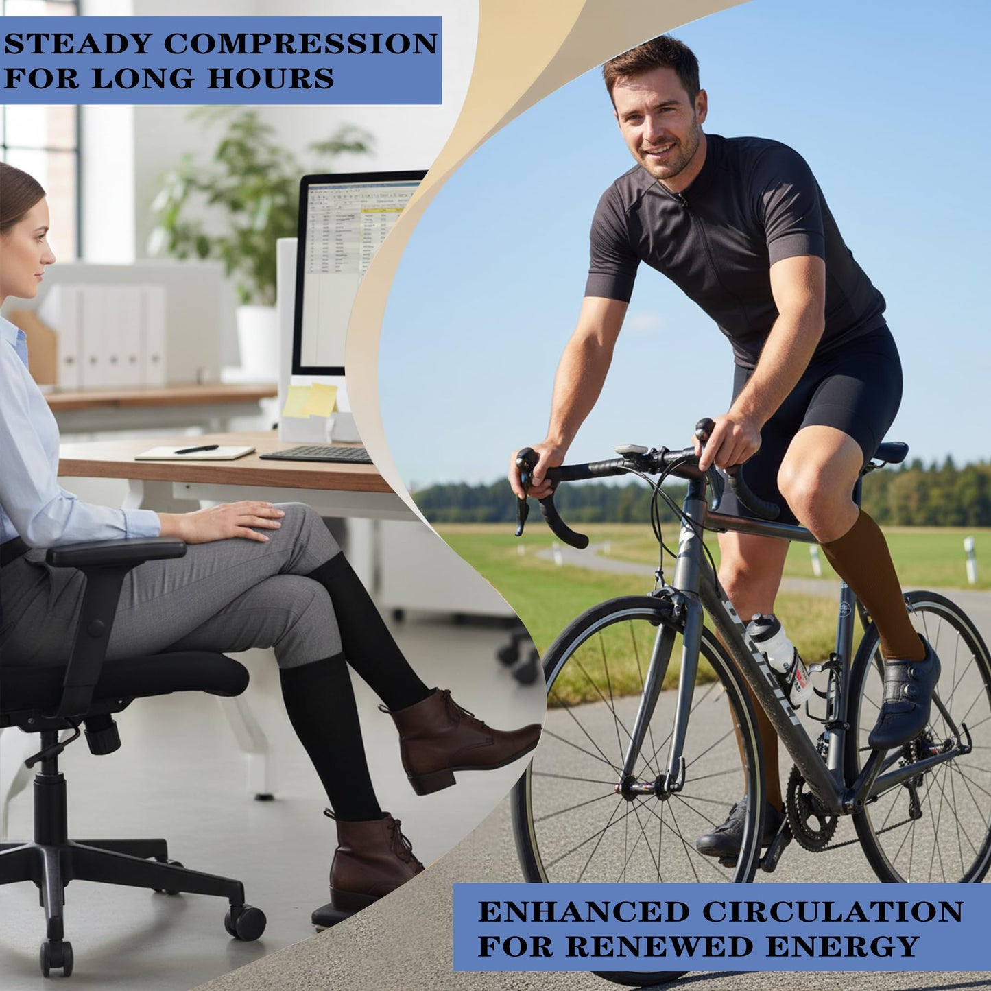Sooverki Graduated Copper Compression Socks for Men & Women Circulation 8 Pairs 15-20mmHg - Best for Running Athletic Cycling