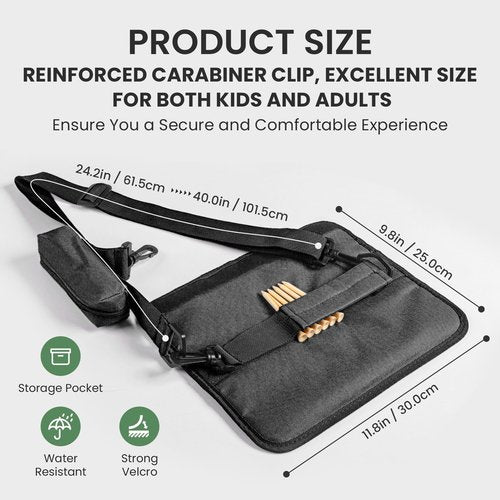 FINGER TEN Golf Club Bag Mini Lightweight for Men Women Ladies Kids with/Without Ball Pouch Pack, Portable for Driving Range Carrier Course Training Case (1Pc in Black with Ball Pouch)