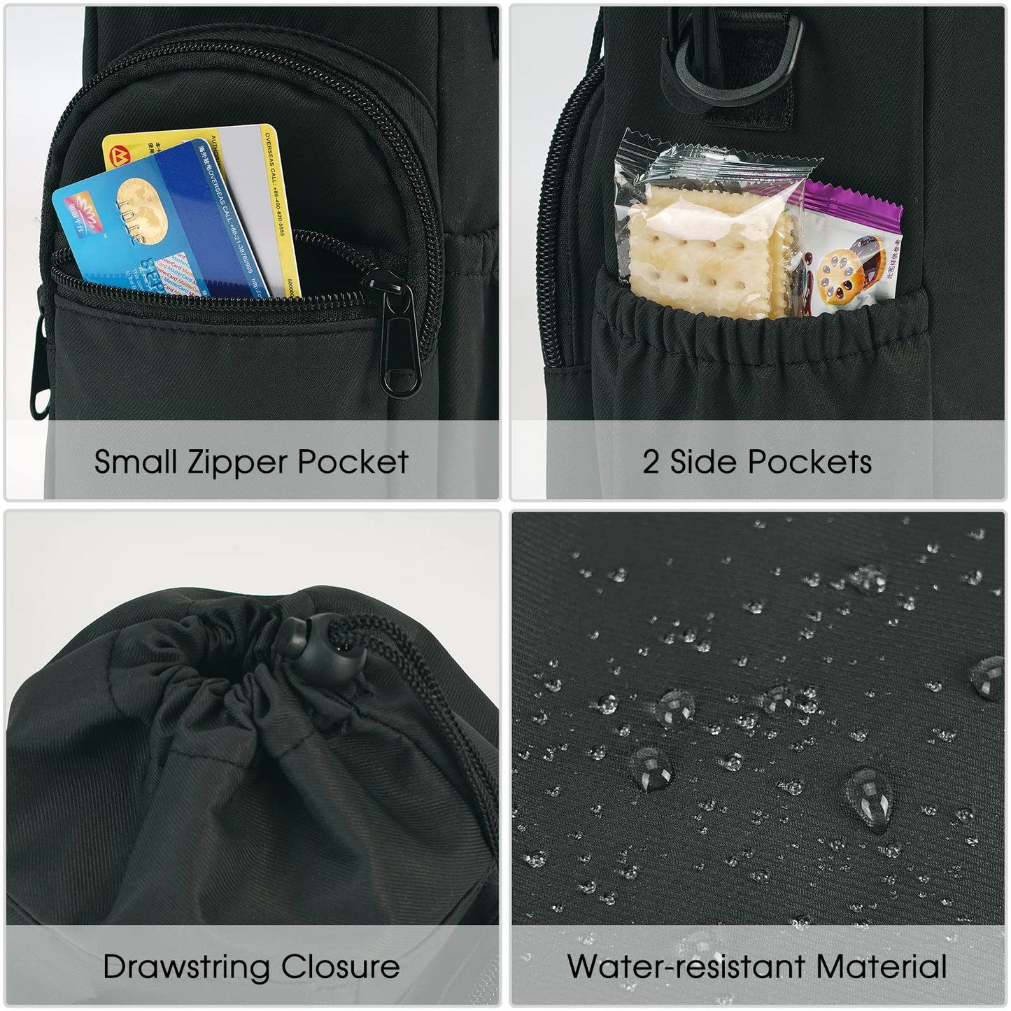 sportsnew 40oz Insulated Crossbody Water Bottle Sling Bag w/Phone Pocket