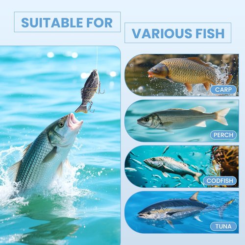 5Pack Robotic Fishing Lure, Lifelike 3D Swimming Bait for Freshwater and Saltwater, Attracts Bass Trout Crappie Walleye Beginners Fishing Lures Fishing Gear for Family Fishing