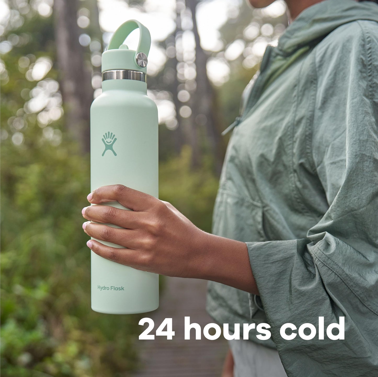 Hydro Flask Water Bottle - Insulated Stainless Steel - Straw Lid, Non Spill, Leakproof in 24 Oz Oat Tan