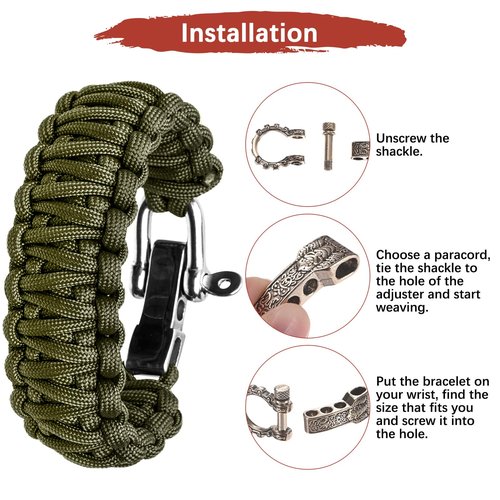 TIXIPEM Paracord Bracelet Shackle Buckle [5PCS] - Adjustable Metal Pattern Bow Shackle Use for Survival Bracelets Belt & Outdoor Rope - [Ancient Gold-Round Head] Screw Pin Anchor Buckles