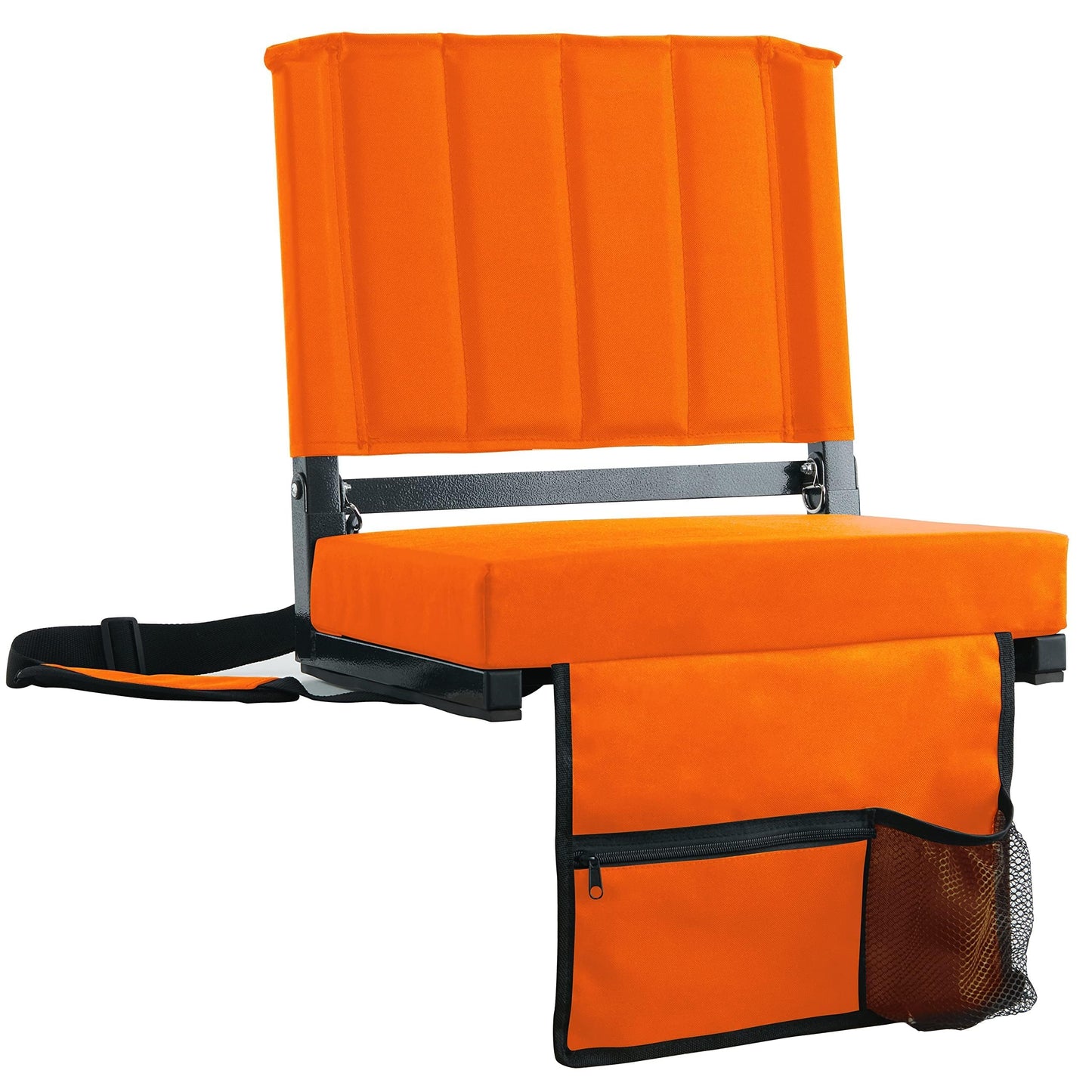 SPORT BEATS Stadium Seats with Back Support Bleacher Chairs with Back and Cushion Thick Padded Bleacher Seats Includes Shoulder Strap Orange 1pc Standard