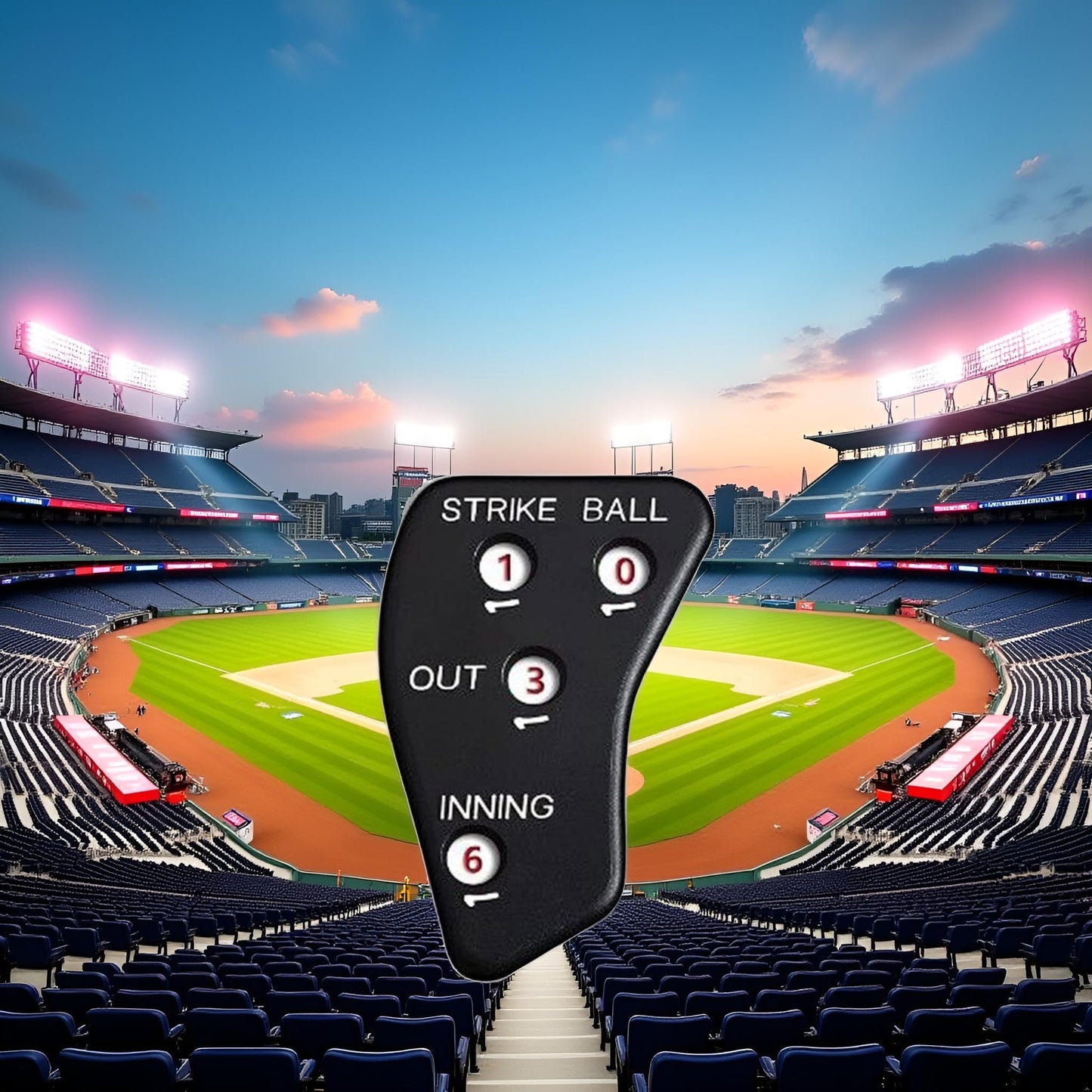 PurYupearl Black 4 Wheel Umpire Indicator, Umpire Counter Clicker, Umpire Clicker Umpire Gear, Baseball Clicker Outs Innings Balls and Strike Clicker for Softball, Referee Uniforms and Apparel
