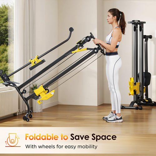 SogesPower LAT Pull Down Machine for Home Gym,Heavy Duty Cable LAT Pull Down & Seated Row Workout Station with Adjustable Resistance, High Pulley System for Back, Shoulder & Arm Exercises