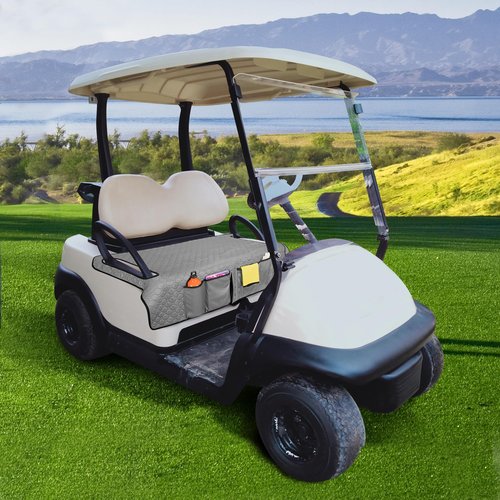 Golf Cart Seat Covers, Universal Golf Cart Seat Towel Blanket with 4 Front Pockets & Nonskid Bottom Fits for EZGO, Yamaha, Club Car and More 2 Person Seats Golf Carts