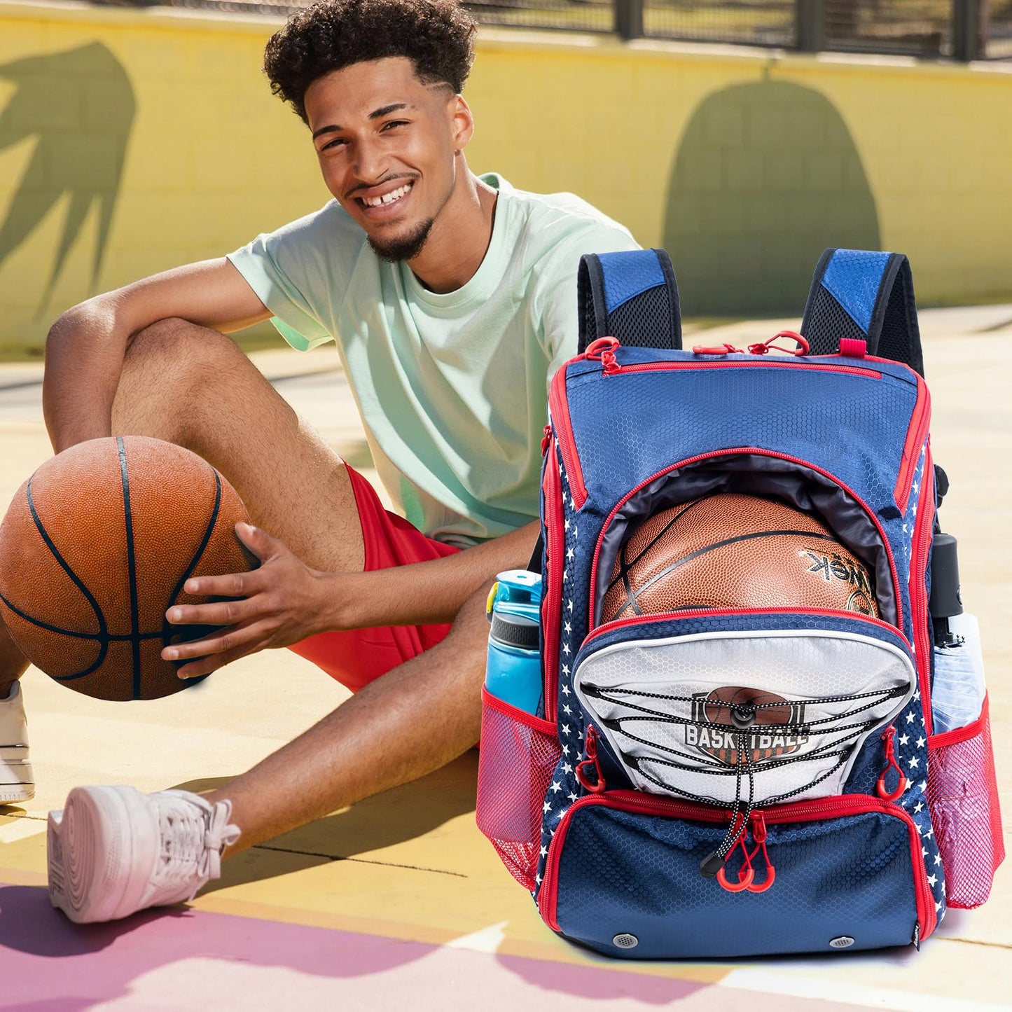 VIGEGARI Basketball Bag Backpack with Ball Compartment & Shoe Pocket – Gym Bag for Basketball, Soccer, Football, Volleyball – Large Capacity Athletic Backpack for Youth & Adults, Basketball Gifts