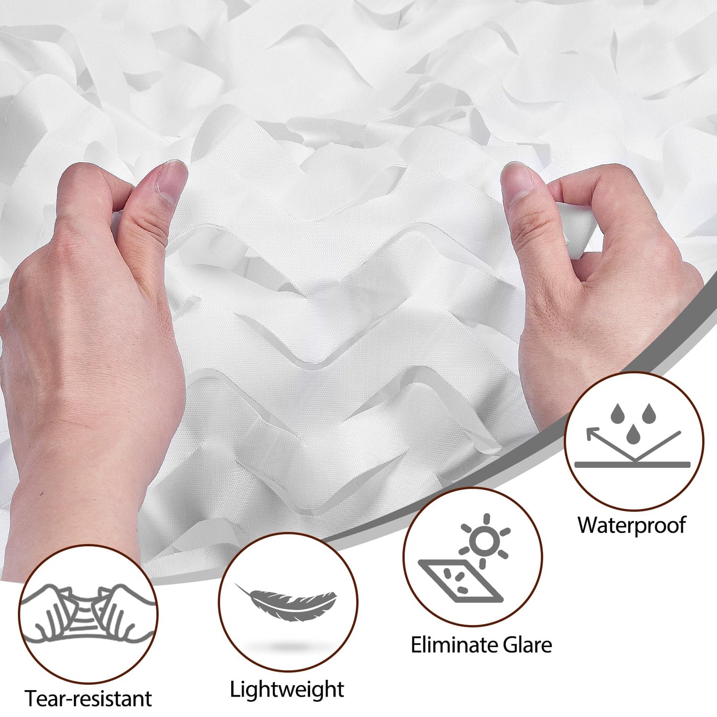 Yeacool Camo Tarp Bulk Roll Camo Net Camo Cover Camouflage for Hunting Blind Military Party Decor Canopy Outdoor Photo Background Window Screen Cover (Snowstorm, 32.8ftx4.9ft, 10m*1.5m)