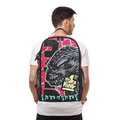 Godzilla Large Graphic 17.5” Pink Backpack