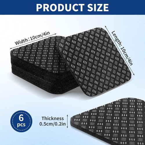 6pcs Treadmill Mat Pads, Anti-Slip and Noise Reduction Silicone Exercise Equipment mat for Protecting Wood Floors and Carpets.Suitable for Treadmills, Walking mats, Exercise Bikes（Square）