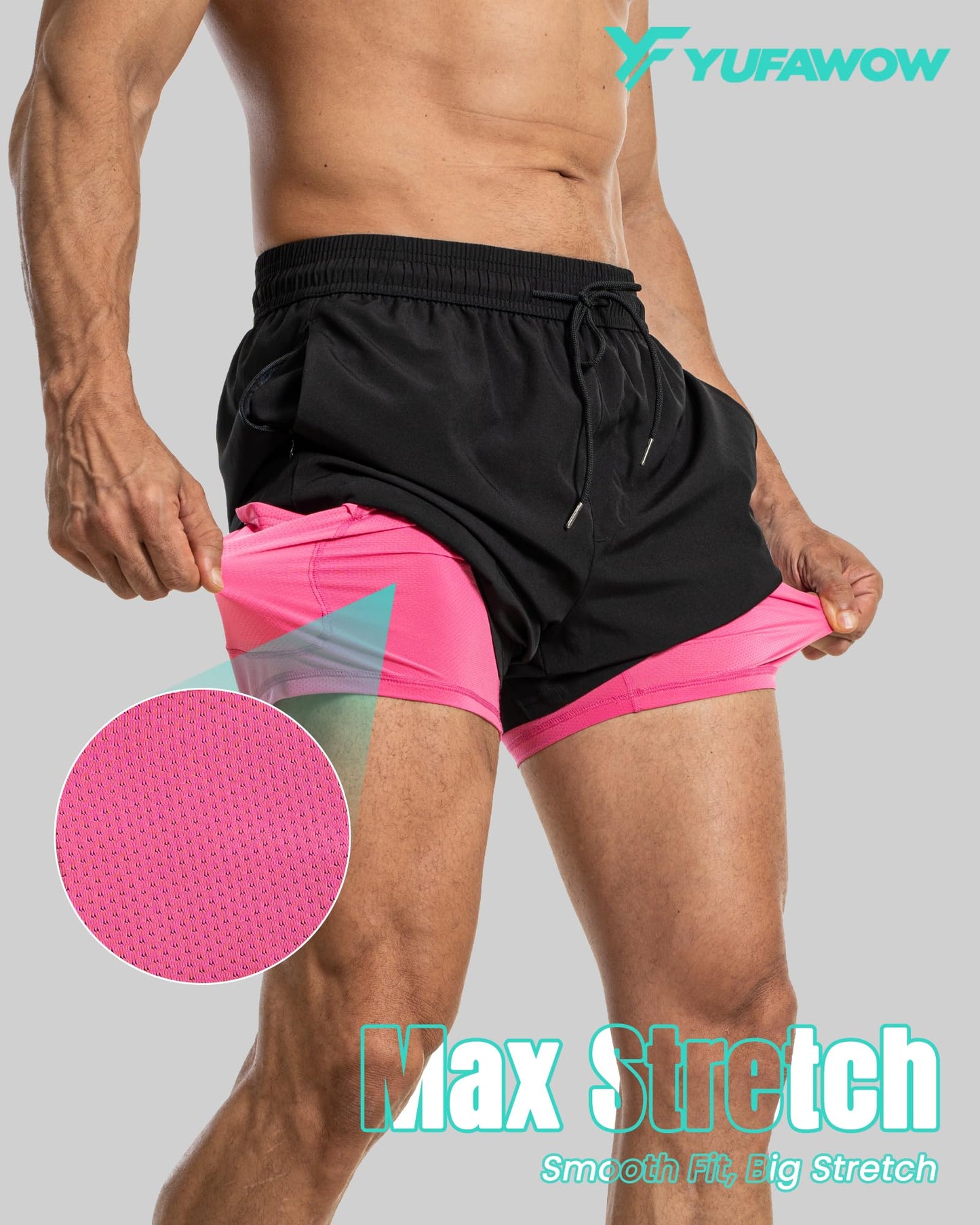 7 Inch Men Swim Trunks mid-thigh Compression Liner Quick Dry Male Swimwear Bikini Swimsuit Bathing Suit Beach Water Shorts Board Surf Track Training Jogger Active Walking Wear Attire Outfit Apparel