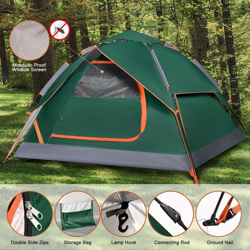 VXVGER Camping Tent Instant Pop Up Dome 2 Person Automatic Waterproof Tent Easy Set Up Portable for Family Hiking Travel