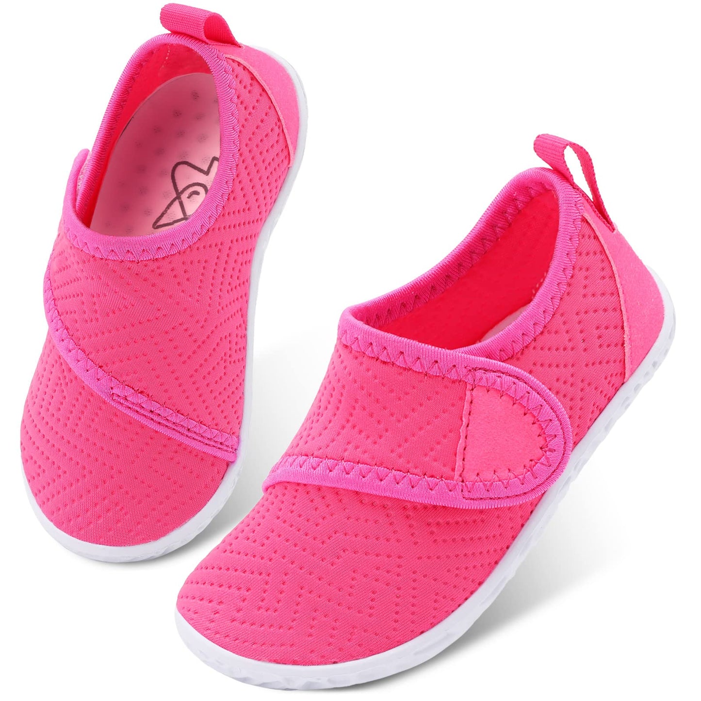 LeIsfIt Boys Girls Water Shoes Kids Aqua Socks Toddler Quick-Dry Swimming Shoes Non-Slip Summer Shoe for Beach Pool Surf, Dark Pink, 8 Toddler