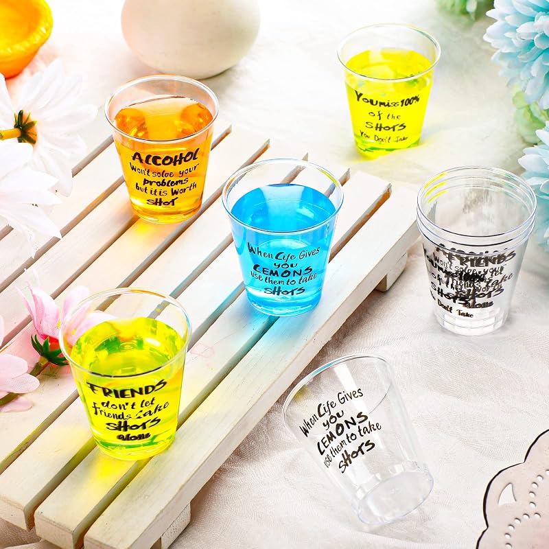 100 Pcs 1.7oz Disposable Shot Glasses Set - Clear Plastic Cups, 50ml