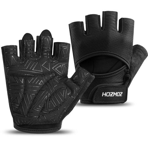 HOZMOZ Ventilated Weight Lifting Gloves, Thick Padded Gym Gloves for Women Men, Workout Gloves with Full Palm Protection & Grip & Shock Absorption Fitness Training Exercise Gloves