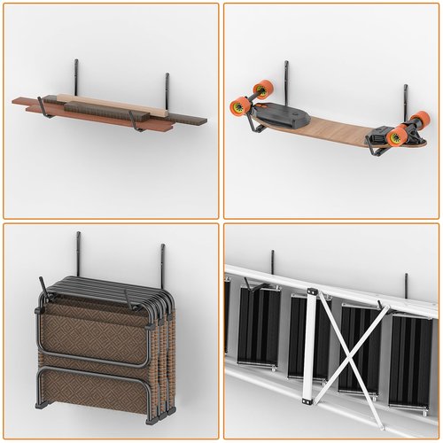 TORACK Kayak Storage Rack, Kayak Wall Mount for Garage Indoor/Outdoor Lightweight Kayaks Holders for Surfboards, Skis, Snowboards, Paddle Boards(Pack of 6)