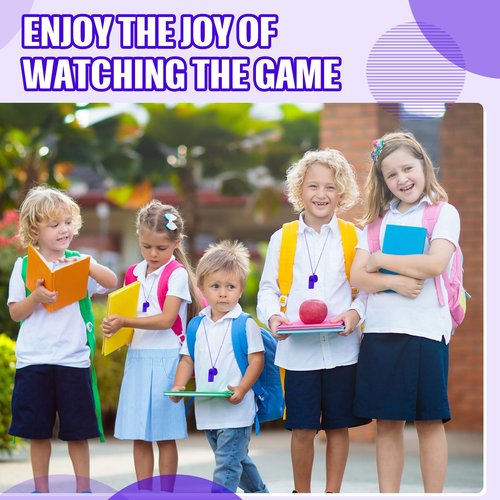 kymqlyw 24 Pcs Plastic Whistles with Lanyard Lifeguard ref Whistle Sports Whistle Loud Crisp Sports Whistle Emergency Whistle Bulk Referees Training Lifeguard School Emergency (Purple)