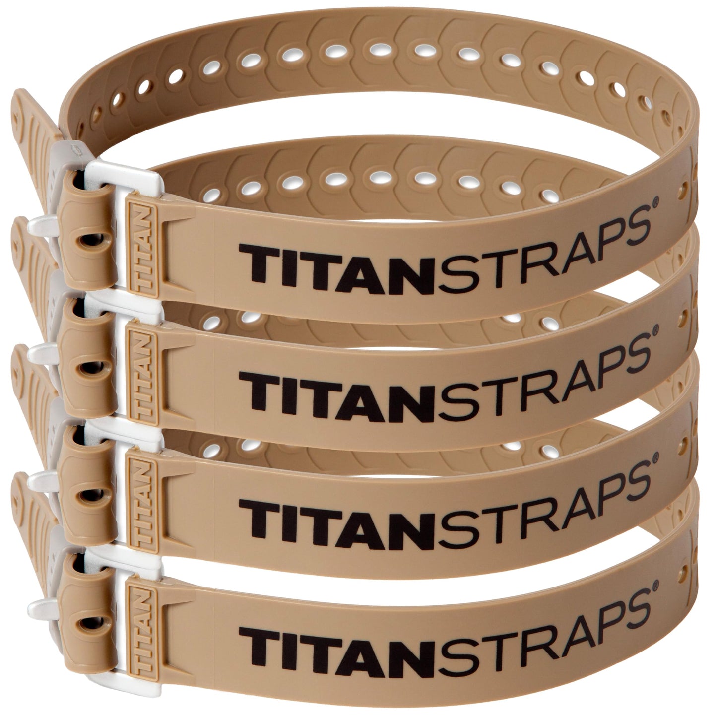 Titan Industrial Straps – Strong & Simple Tie-Downs for Construction (Welders, DIY Home) & 1st Responders – 3 Year Warranty, Batch Tested – 70 lb. Working Load, 25" Length, Black, 4-Pack