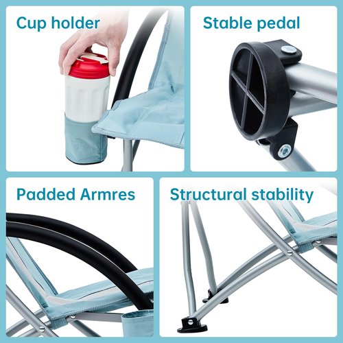 ABSCONDO Low Beach Chair for Camping, Picnic, Sporting,Lightweight Camping Chair for Adults,Folding Beach Chair with Cup Holder & Carry Bag(2pcs)